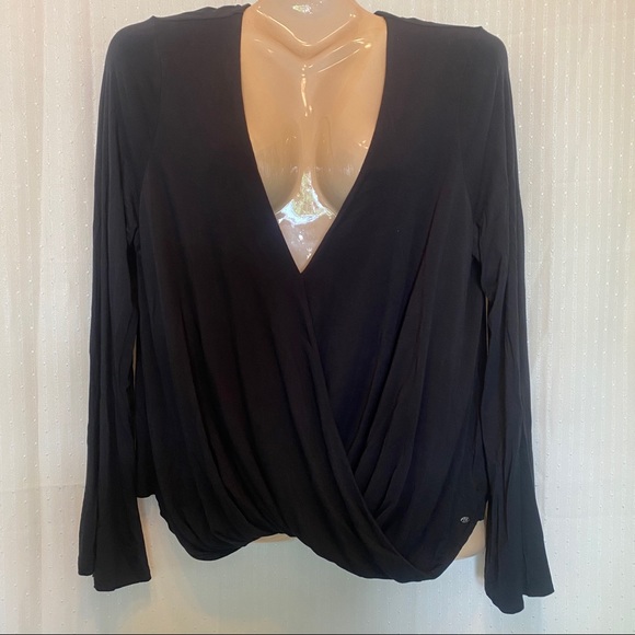 American Eagle Outfitters Tops - American Egale outfitters black wrap shirt